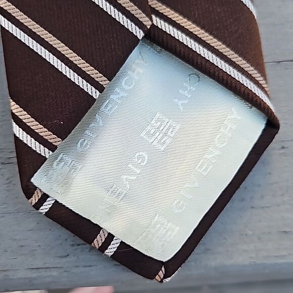 Givenchy Monsieur brown stripe tie - Picture 4 of 5